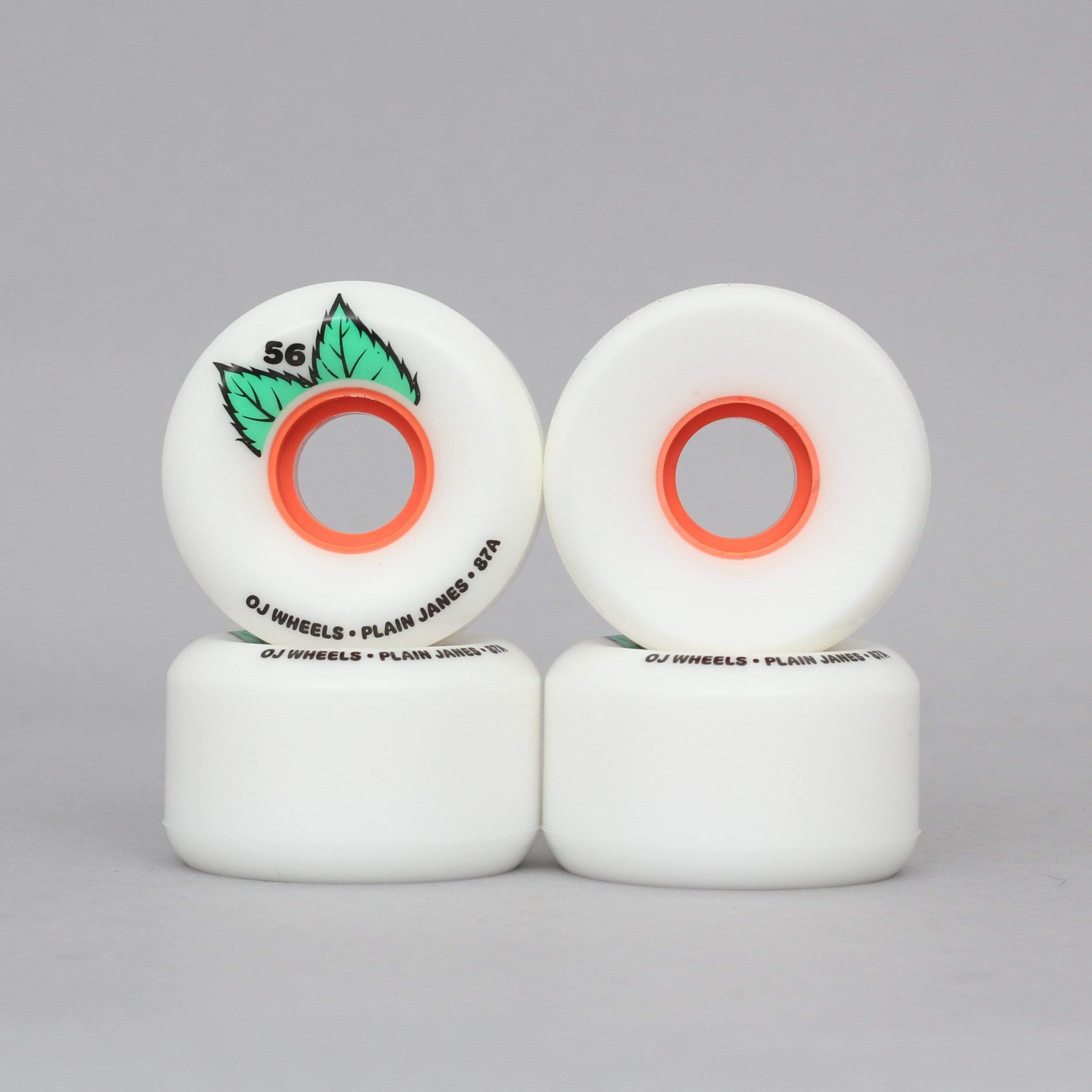 OJ Wheels 54mm Plain Jane Keyframe 87a roues de skateboard blanches OJ Wheels 54mm Plain Jane Keyframe 87a roues de skateboard blanches