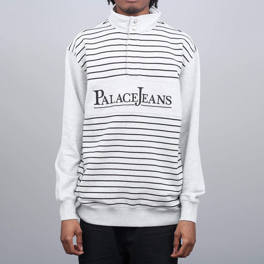 Palace PJ Popper Neck Crew Grey Marl