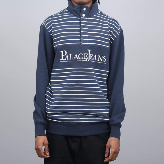 Palace PJ Popper Neck Crew Navy