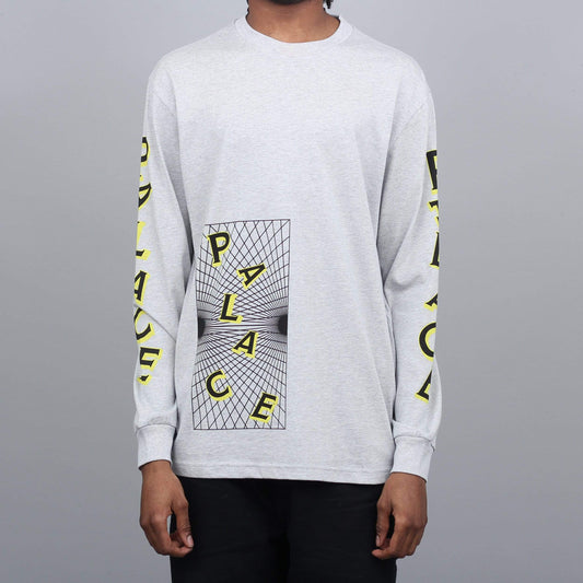 Palace Griddle Longsleeve T-Shirt Grey Marl