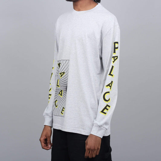 Palace Griddle Longsleeve T-Shirt Grey Marl