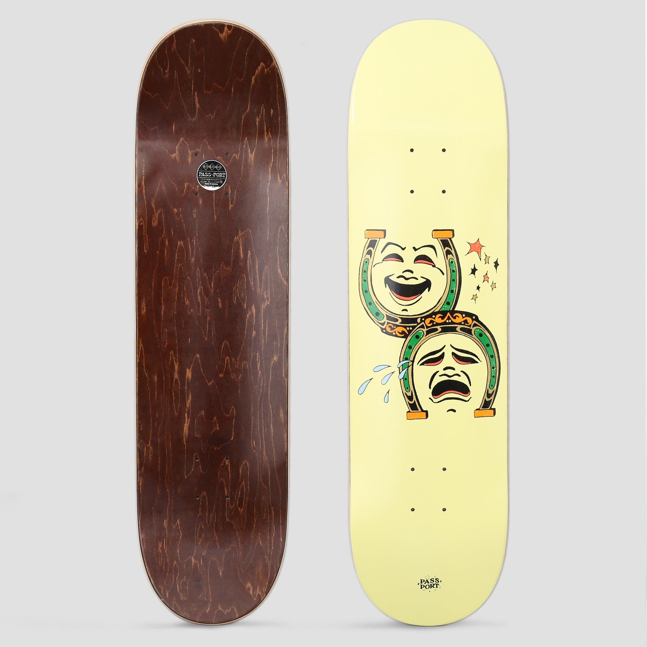 Passport 8.375 Dumb Luck Series Horse Shoe Skateboard Deck Yellow