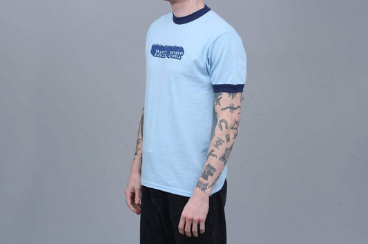 Passport Icy Hot Ringer T-Shirt Powder Blue / Navy