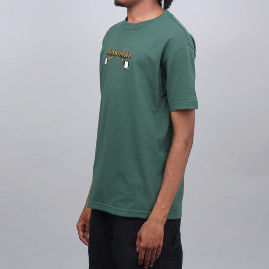 Passport Waiter Embroidery T-Shirt Forest Green