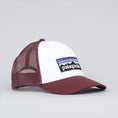 Load image into Gallery viewer, Patagonia P-6 Logo Lo Pro Trucker Cap White W / Dark Ruby
