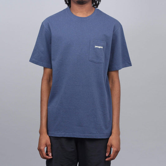 Patagonia Line Logo Ridge Pocket Responsibili T-Shirt Dolomite Blue