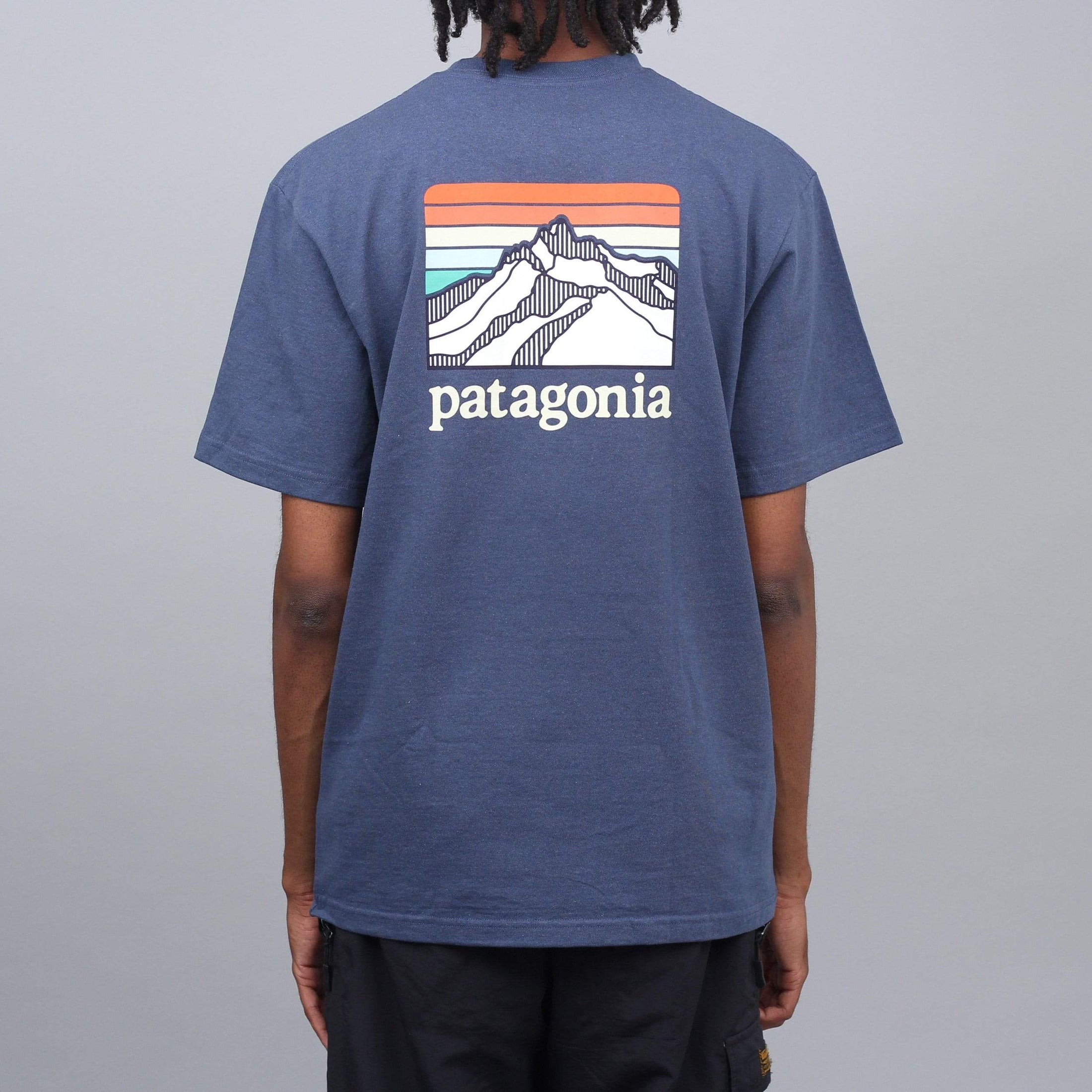 Patagonia Line Logo Ridge Pocket Responsibili T-Shirt Dolomite Blue