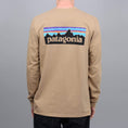 Load image into Gallery viewer, Patagonia P-6 Logo Responsibili Longsleeve T-Shirt Bearfoot Tan
