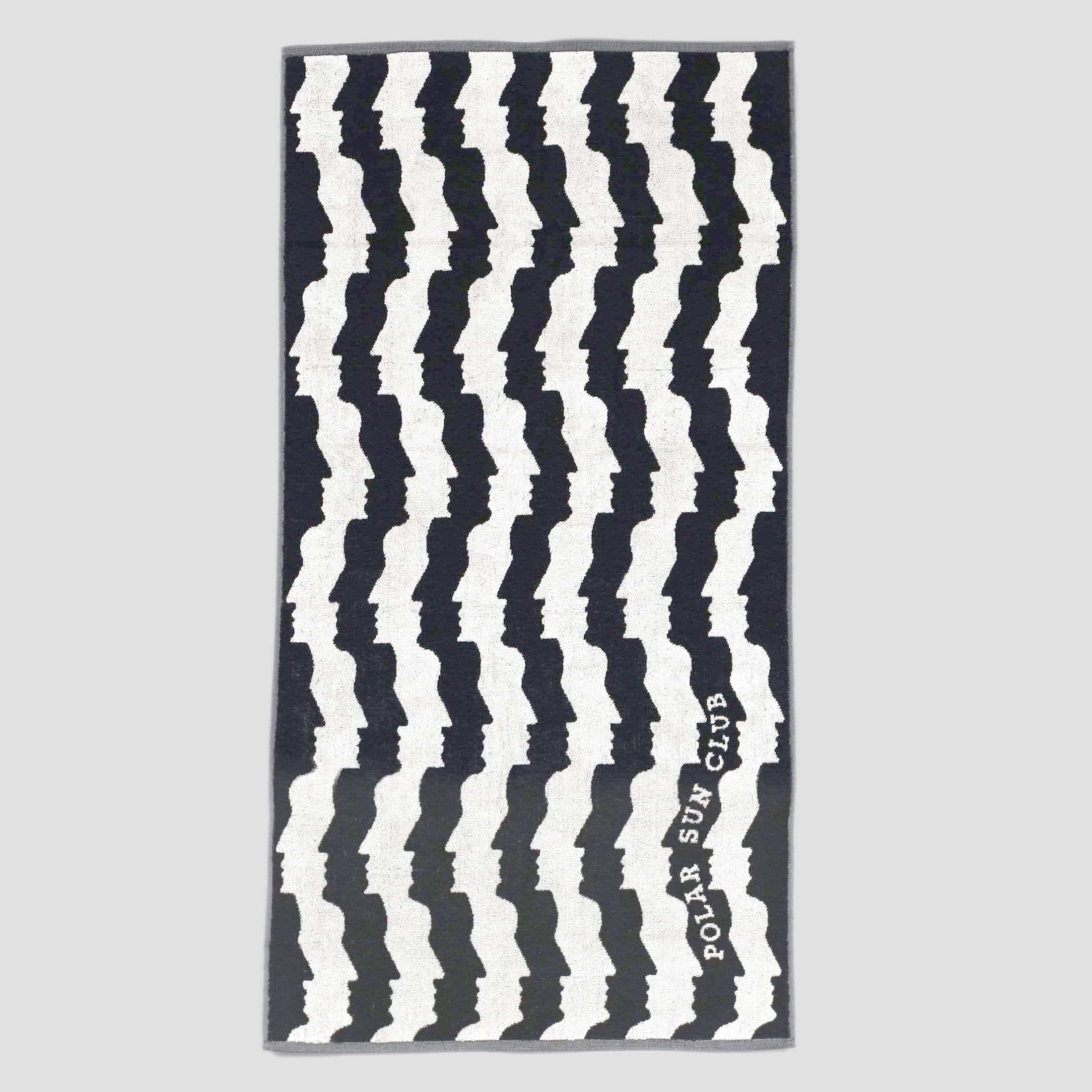 Polar Faces Beach Towel Black