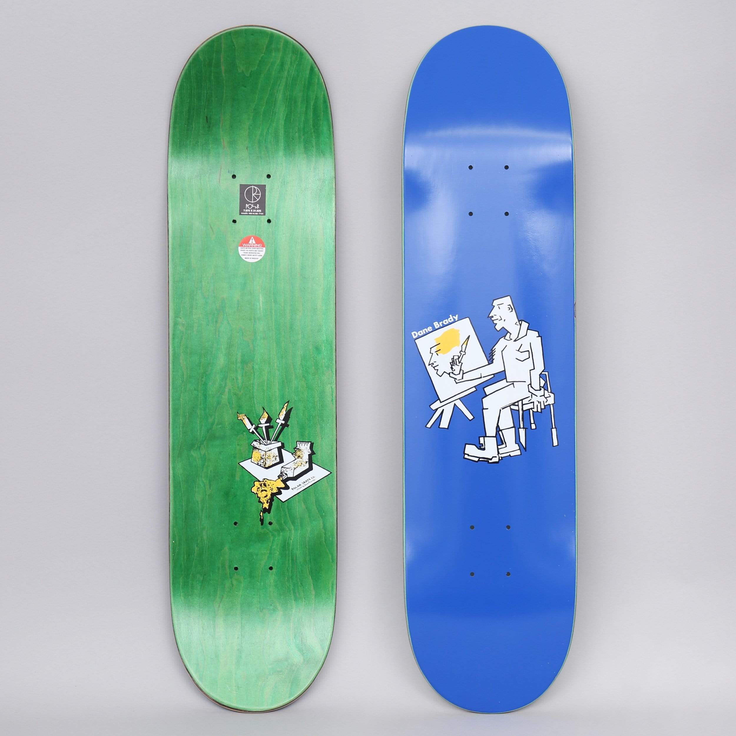 Polar 8.25 Brady Painter Skateboard Deck Blue – Slam City Skates