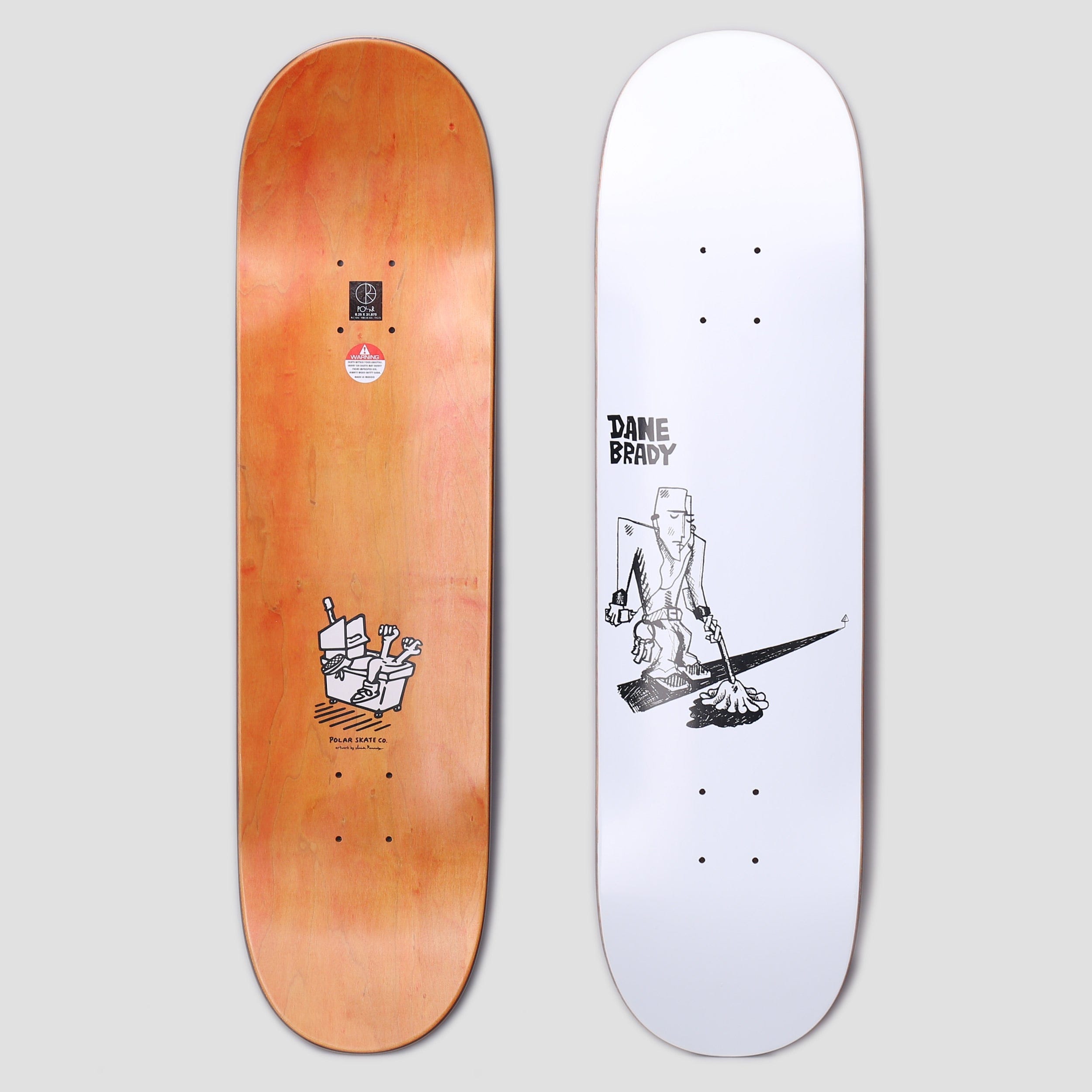 Polar　8.25 Polar 8.25 Dane Brady Mopping Skateboard Deck White – Slam City Skates