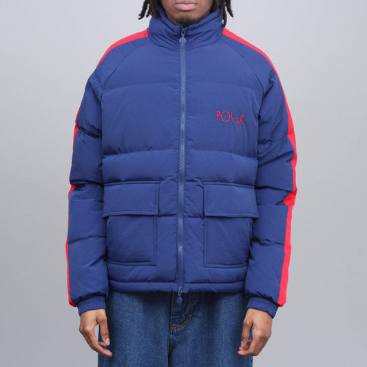 Polar Stripe Puffy Jacket Navy / Red