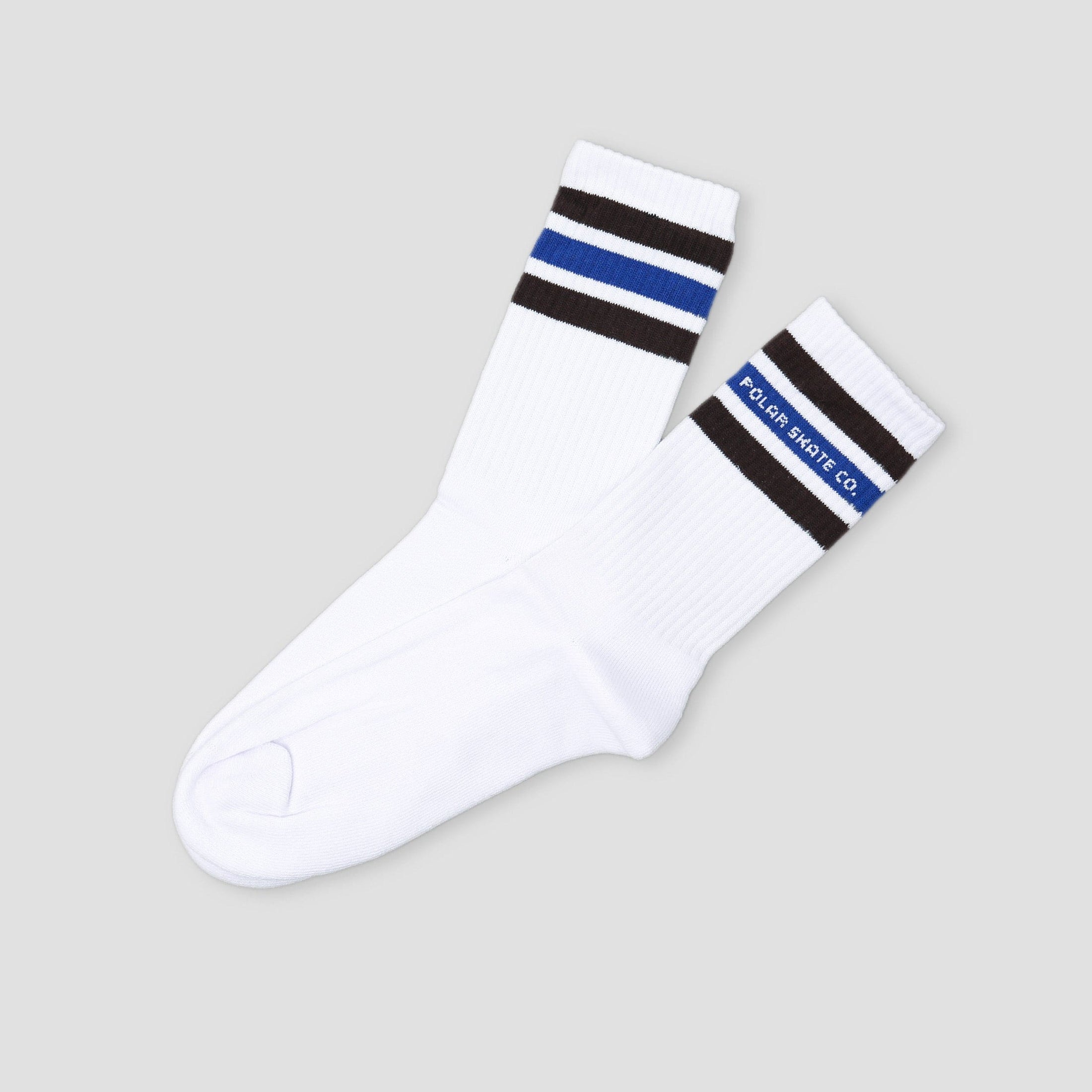 Polar Fat Stripe Socks White / Brown / Blue