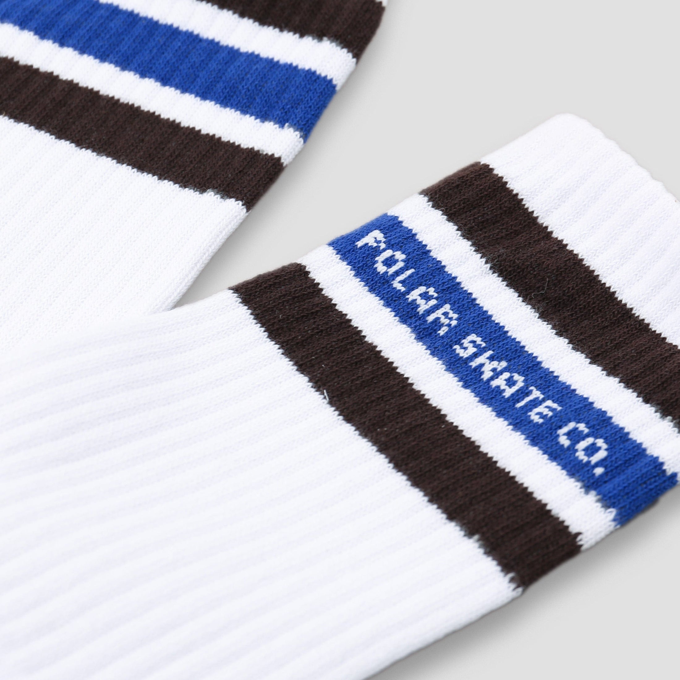 Polar Fat Stripe Socks White / Brown / Blue