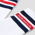 Load image into Gallery viewer, Polar Fat Stripe Socks White / Navy / Red

