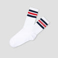Load image into Gallery viewer, Polar Fat Stripe Socks White / Navy / Red
