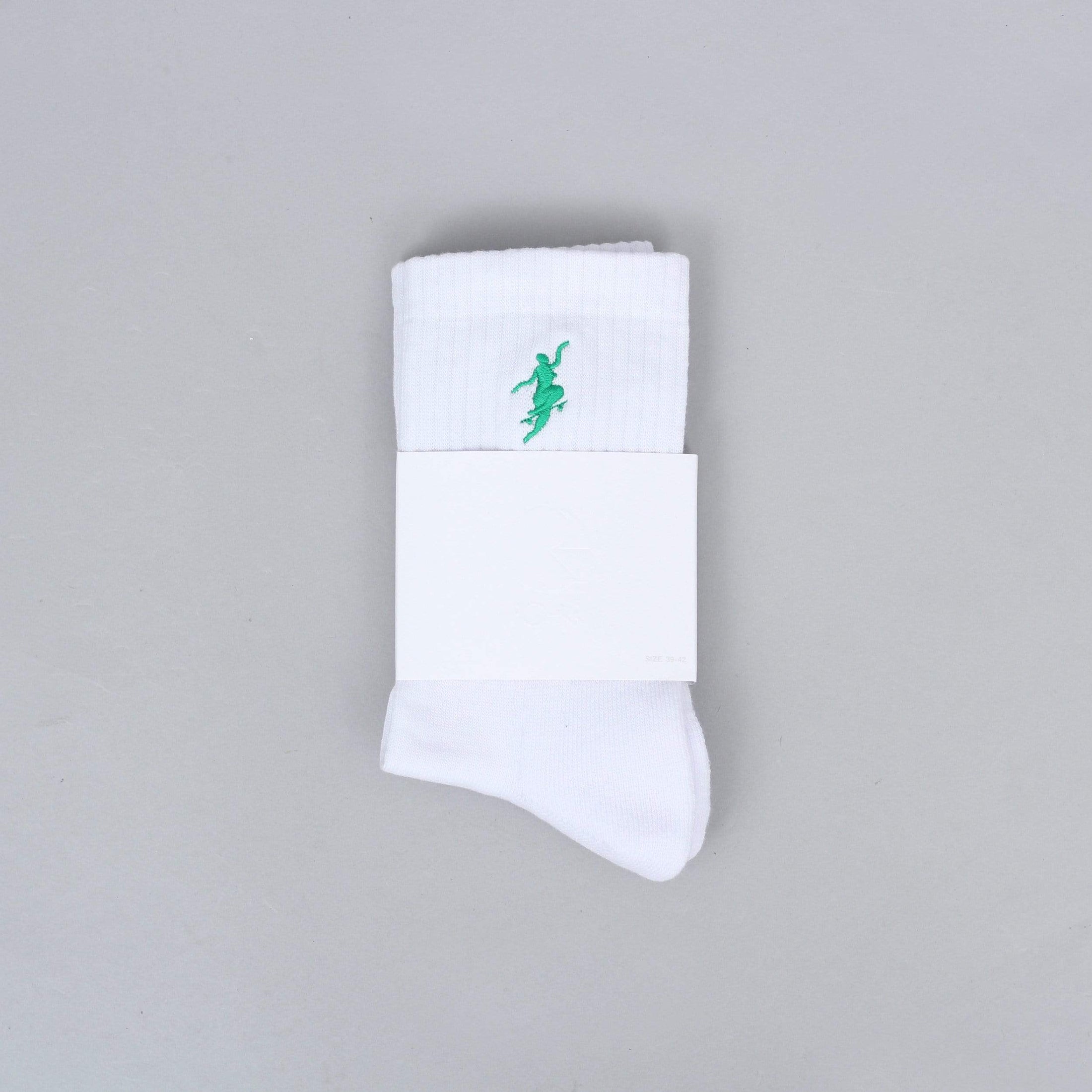 Polar No Comply Socks White / Green (old)