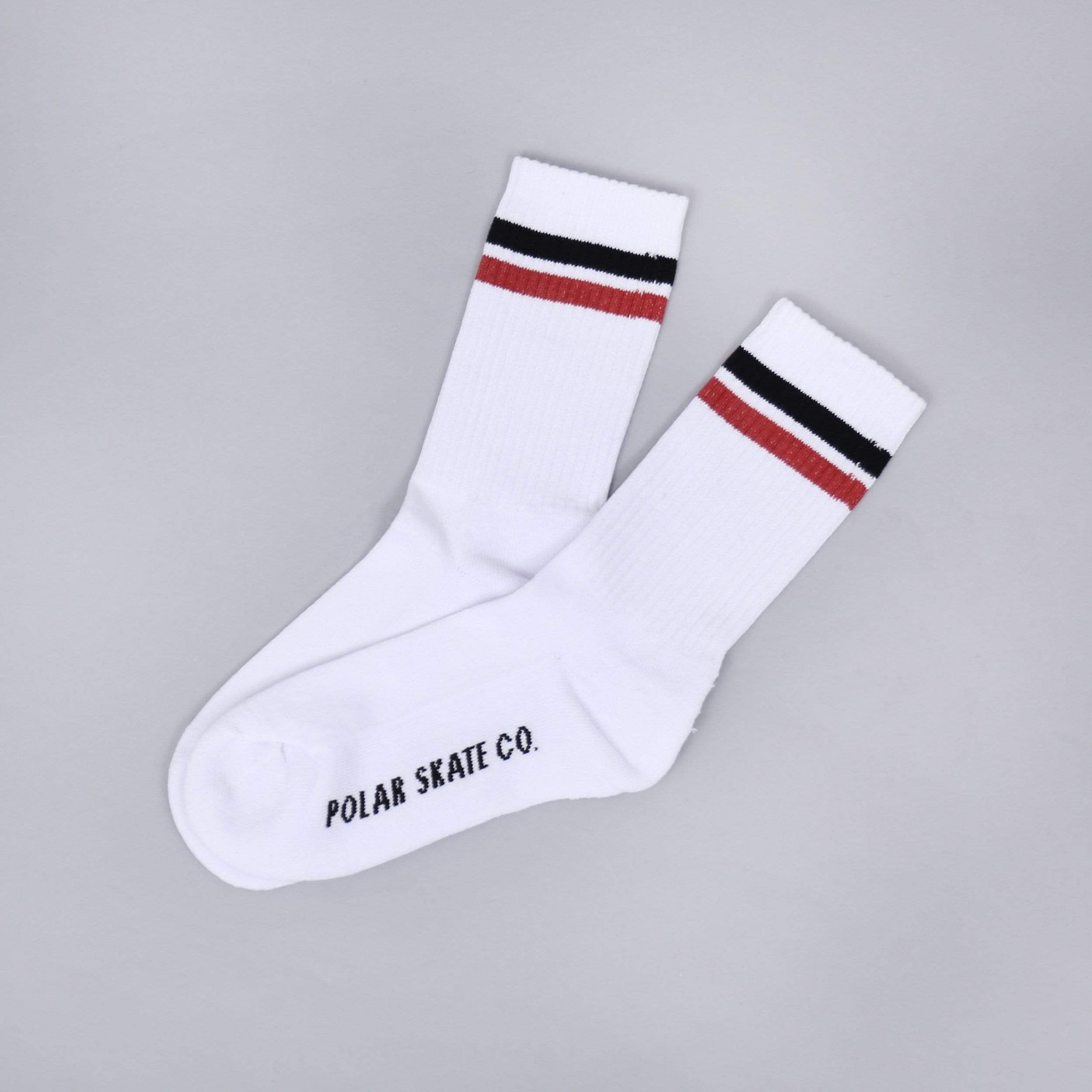 Polar Stripe Socks White / Black / Rust