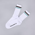 Load image into Gallery viewer, Polar Stripe Socks White / Brown / Mint

