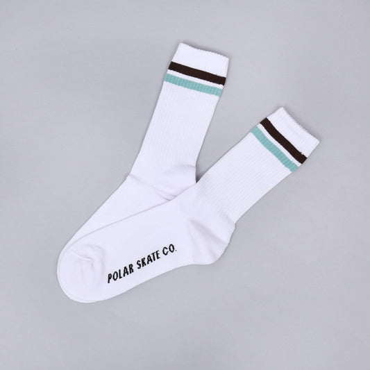Polar Stripe Socks White / Brown / Mint