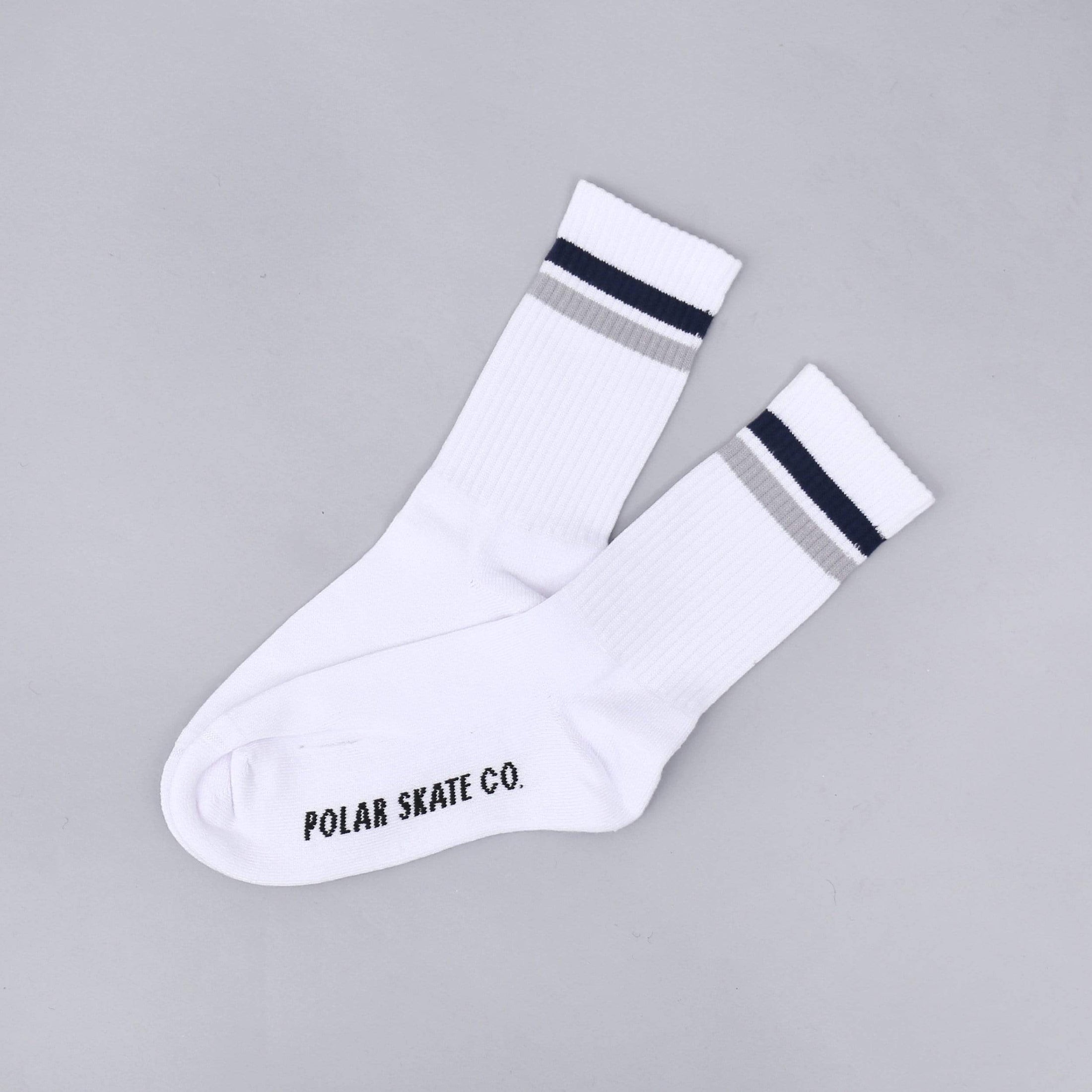 Polar Stripe Socks White / Navy / Grey