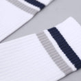 Load image into Gallery viewer, Polar Stripe Socks White / Navy / Grey
