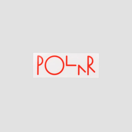Polar Script Logo Sticker Red