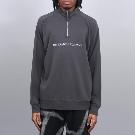 Pop Trading Lightweight Sportswear Company Halfzip Charcoal