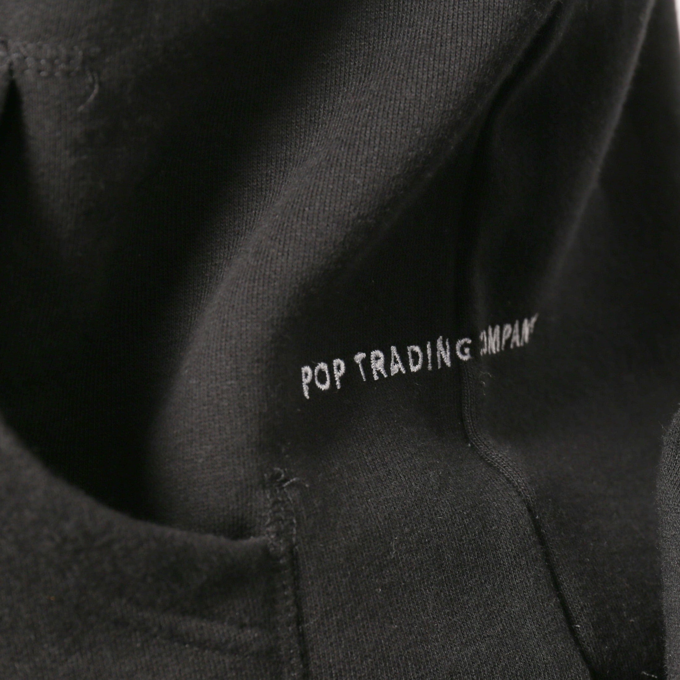 Pop Trading Double Zip Logo Hood Black