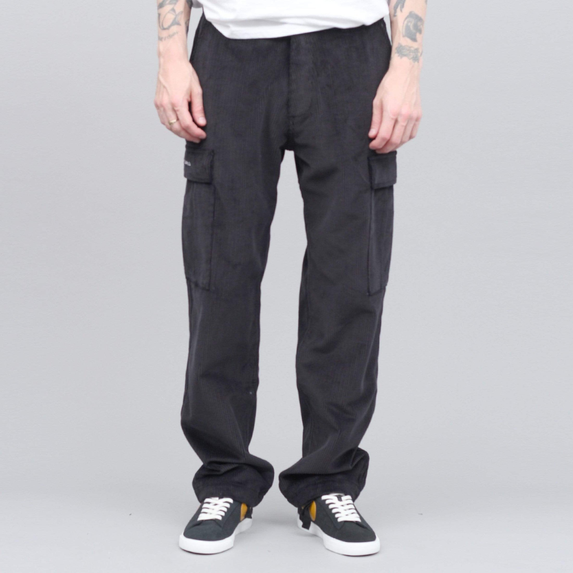 Pop Trading Cargo Pants Black Cord