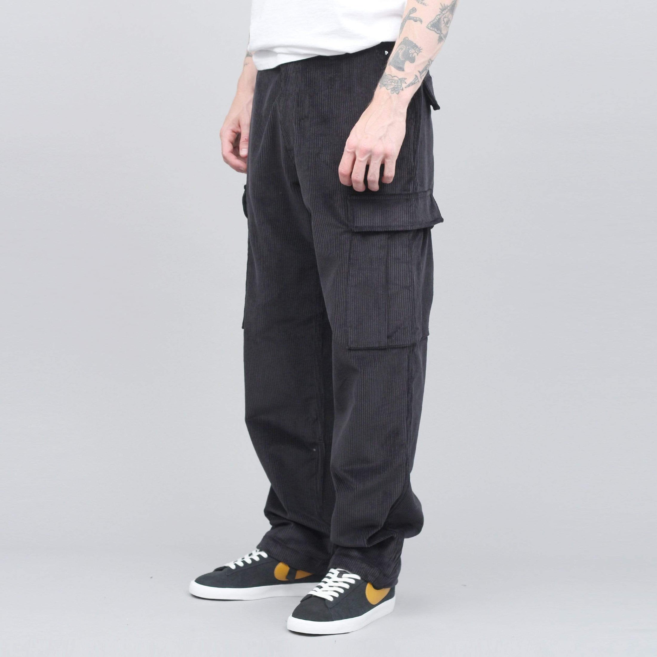 Pop Trading Cargo Pants Black Cord