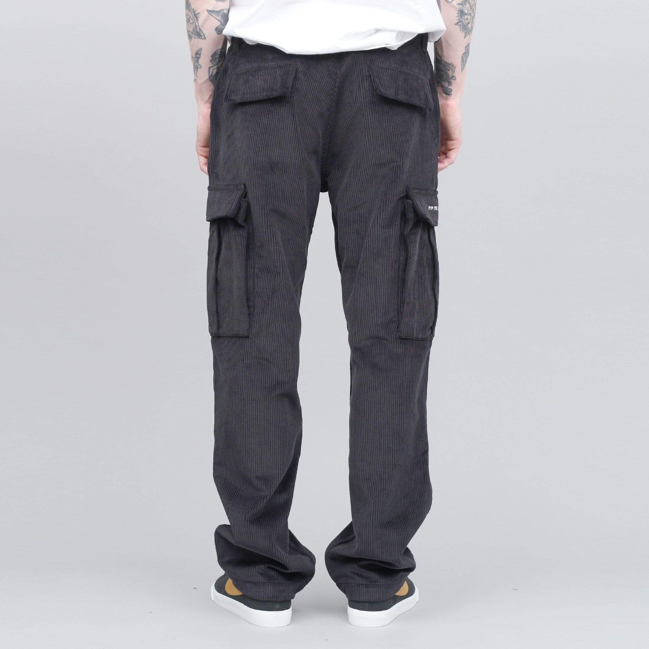 Pop Trading Cargo Pants Black Cord