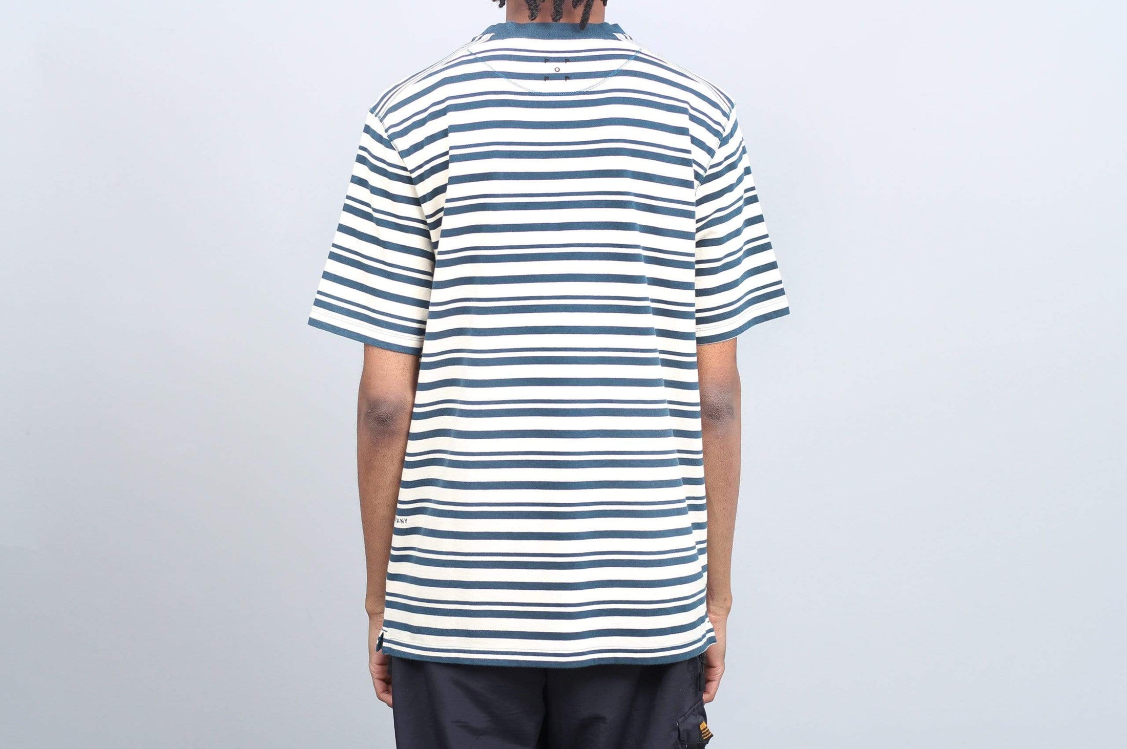 Pop Trading Blaine Stripe Pocket T-Shirt Dark Teal / Off White
