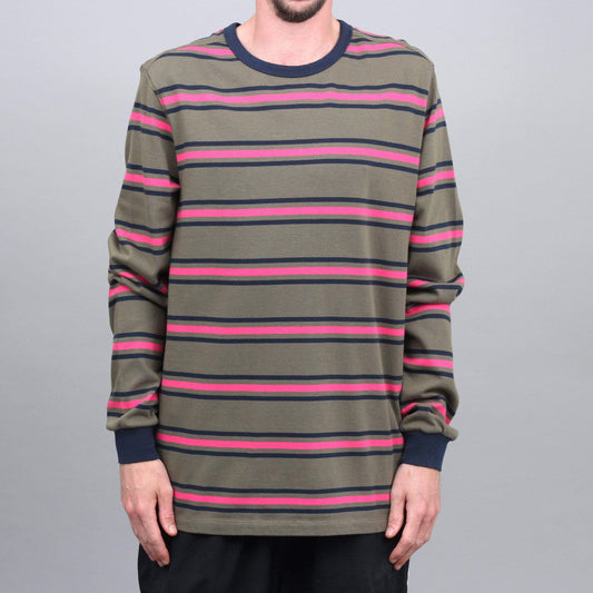 Pop Trading Harold Stripe Longsleeve T-Shirt Combat / Pink