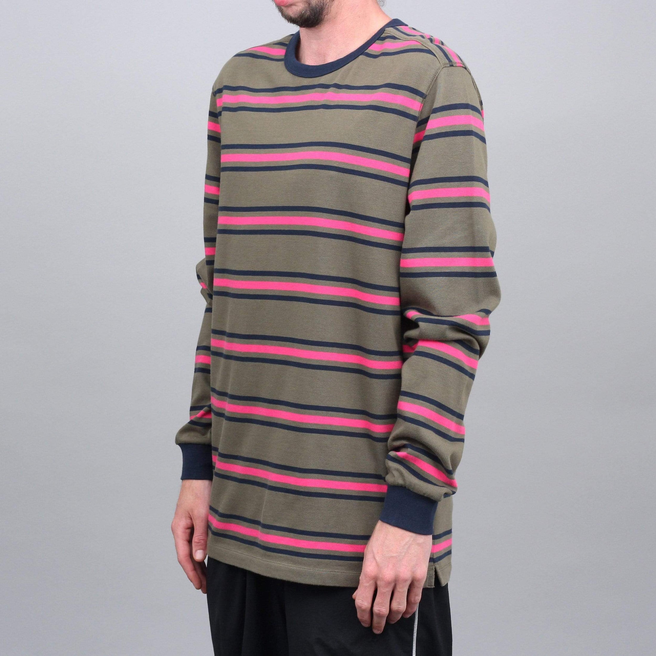Pop Trading Harold Stripe Longsleeve T-Shirt Combat / Pink