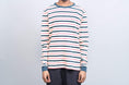Load image into Gallery viewer, Pop Trading Kris Striped Longsleeve T-Shirt Dark Teal / Off White
