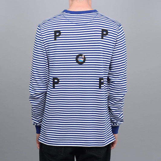 Pop Trading Pop Eye Striped Longsleeve T-Shirt Royal / White
