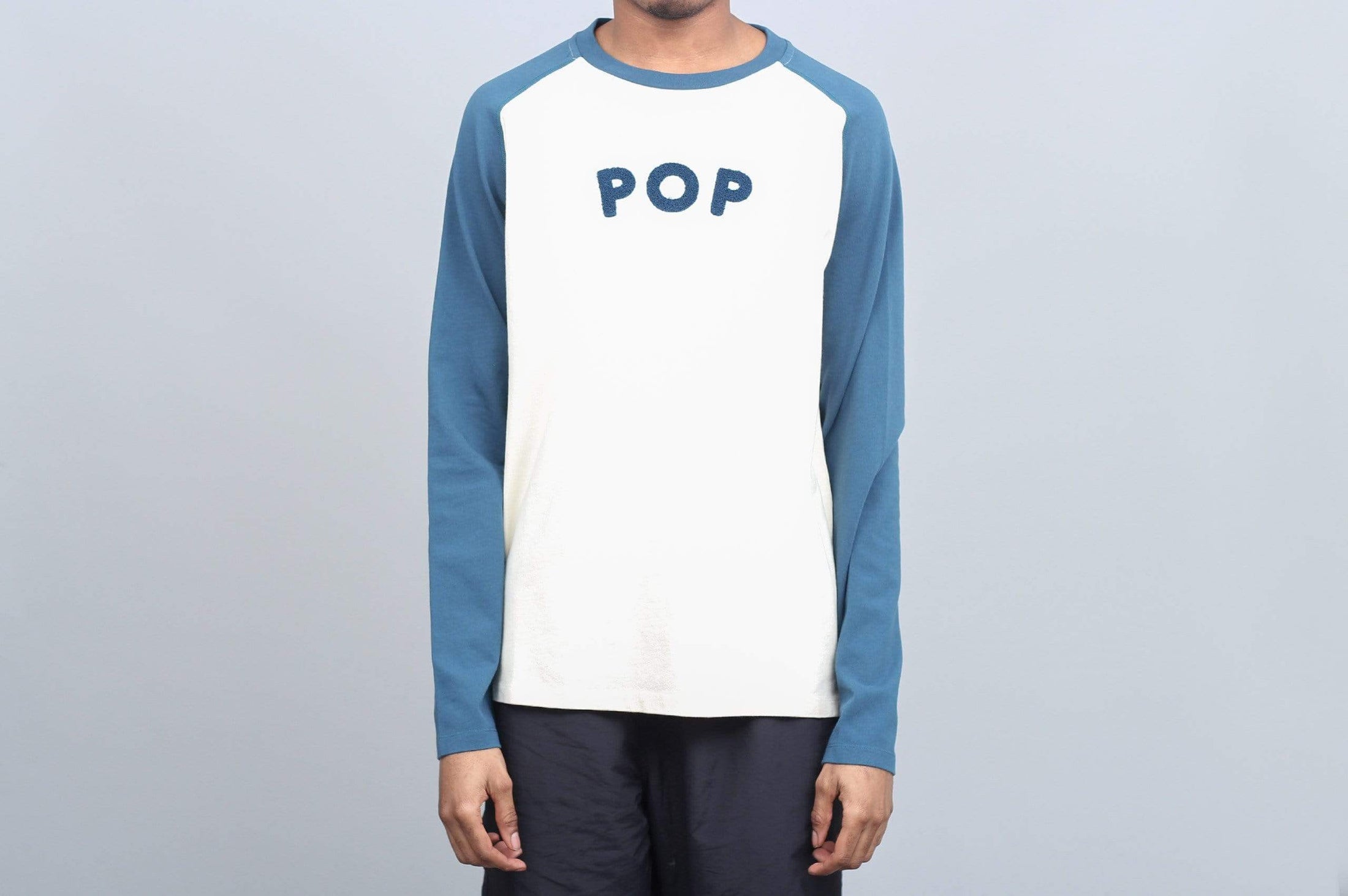 Pop Trading Uni Raglan Longsleeve T-Shirt Off White / Dark Teal