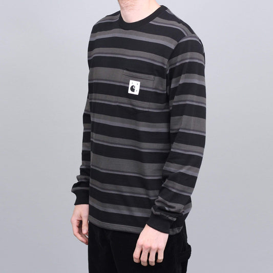 Pop Trading X Carhartt Longsleeve Pocket T-Shirt Black