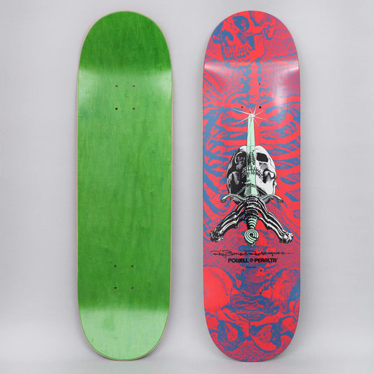 Powell Peralta 9 Skull & Sword Shape 246 Skateboard Deck Red