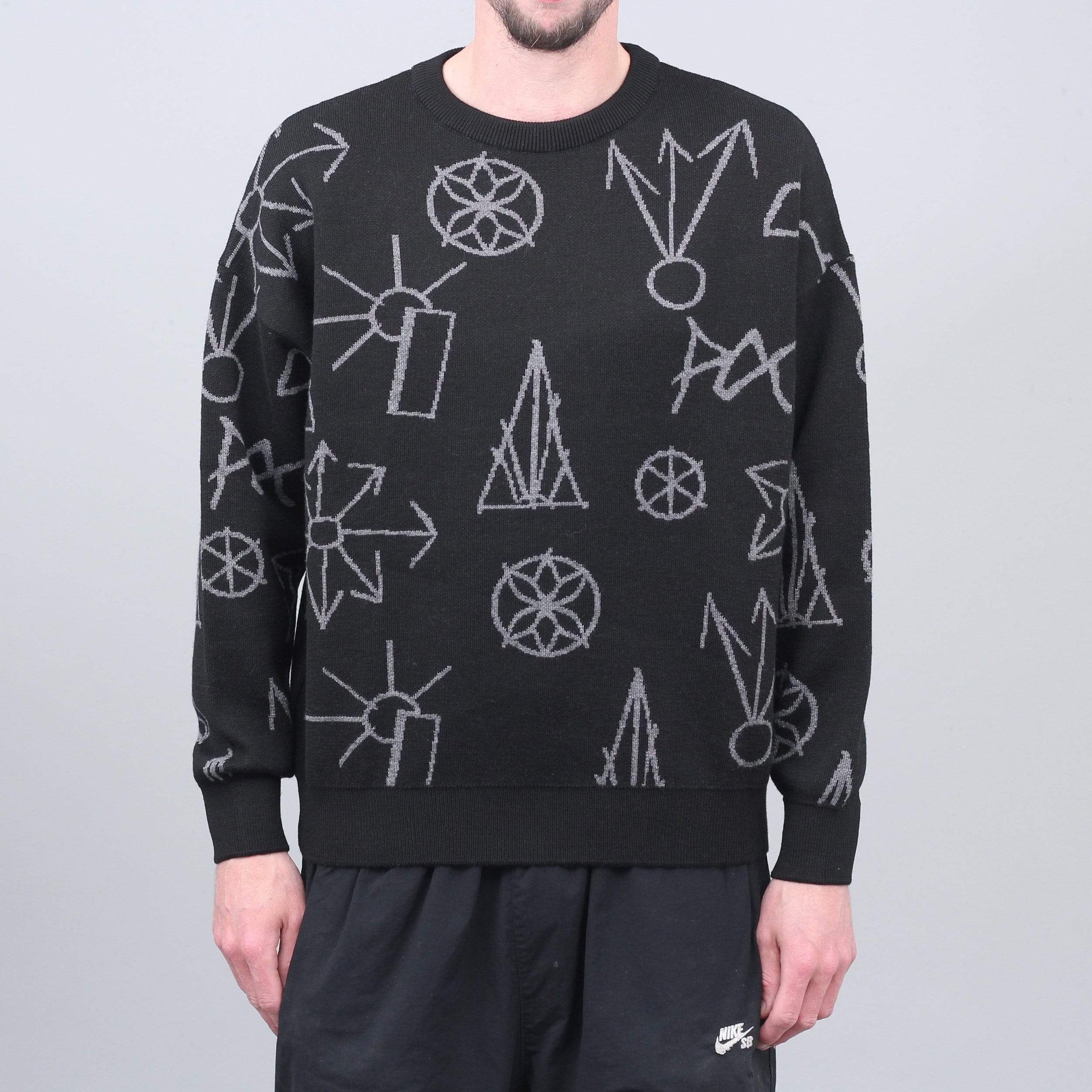 Paccbet Graphic Jacquard Knit Sweater Black