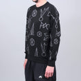 Load image into Gallery viewer, Paccbet Graphic Jacquard Knit Sweater Black
