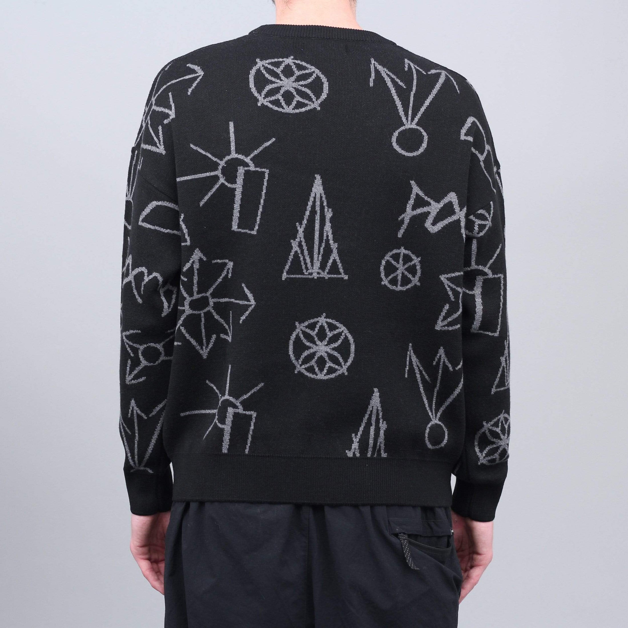 Paccbet Graphic Jacquard Knit Sweater Black