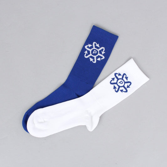 Paccbet Two Tone Jacquard Socks White / Blue