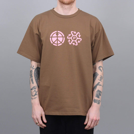 Paccbet Print Logo T-Shirt Brown