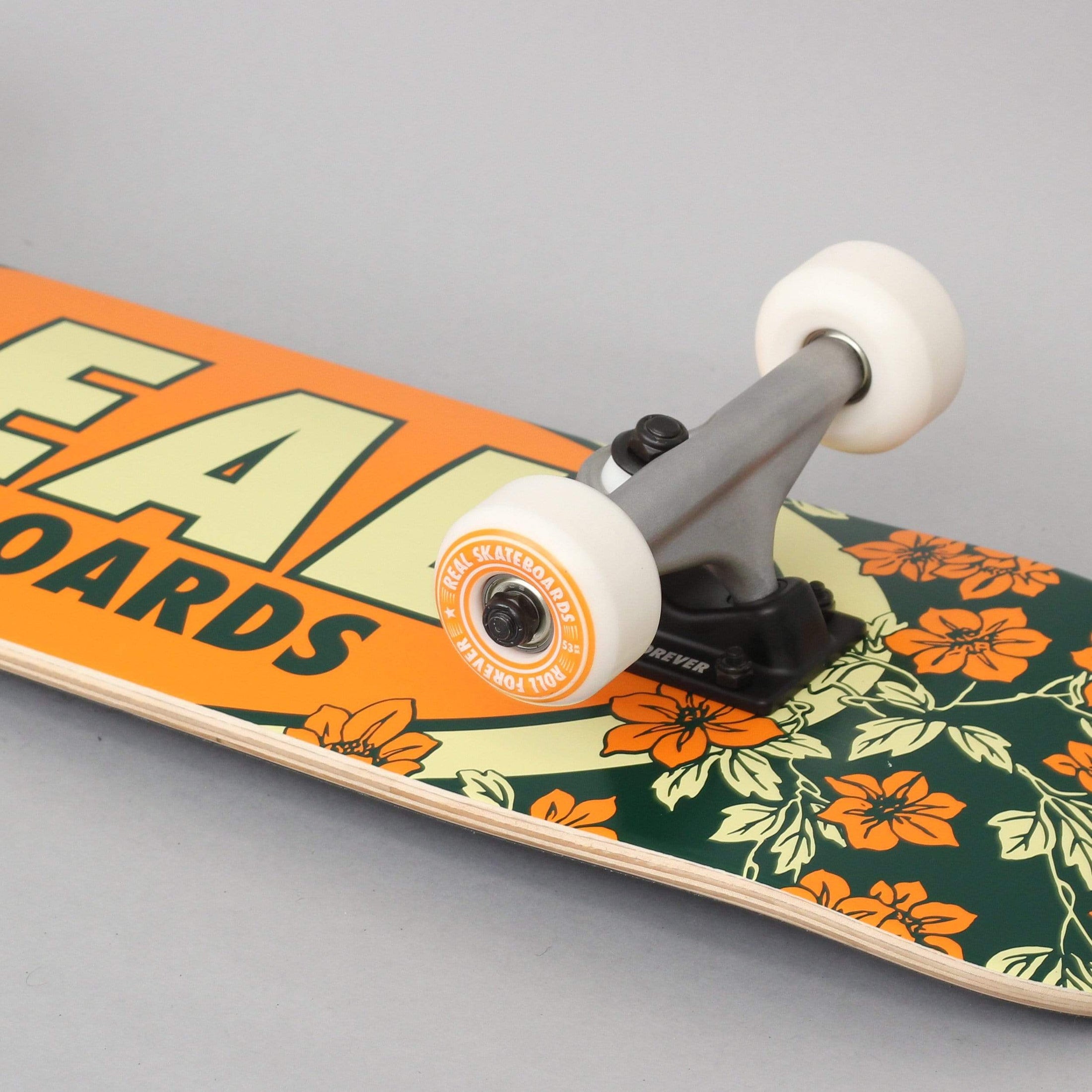 Real 7.3 Oval Blossoms Complete Skateboard Orange