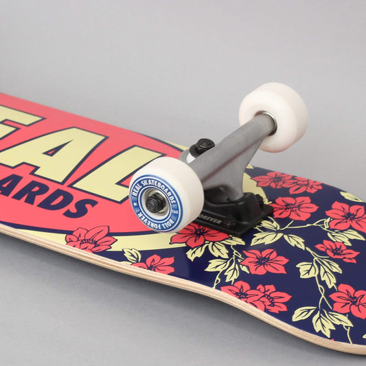 Real 7.75 Oval Blossoms Complete Skateboard Red