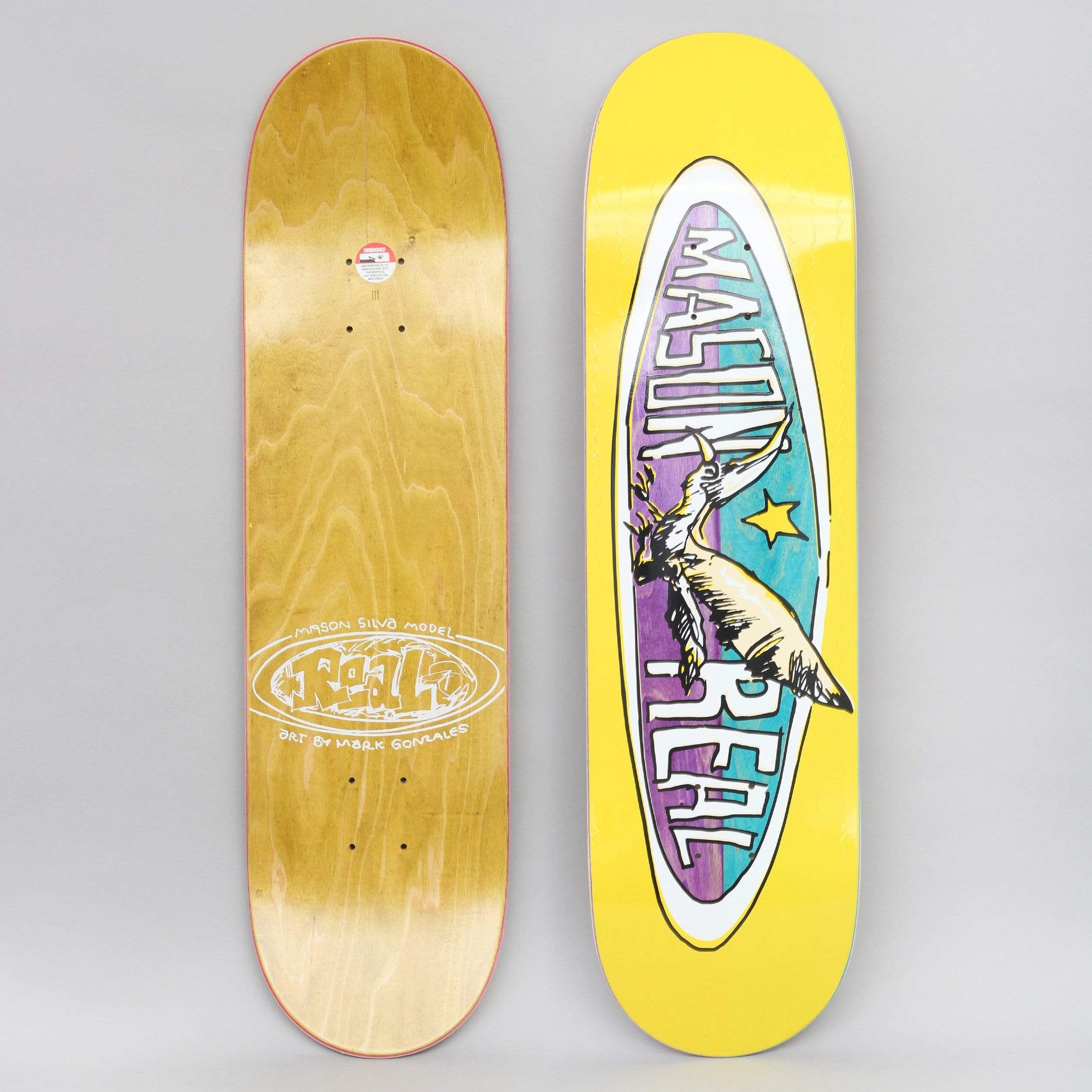 Real 8.28 Mason Silva Real Bird Oval Skateboard Deck Yellow