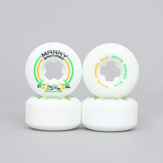 Ricta 51mm 99A Manny Santiago Rapido Slim Skateboard Wheels White