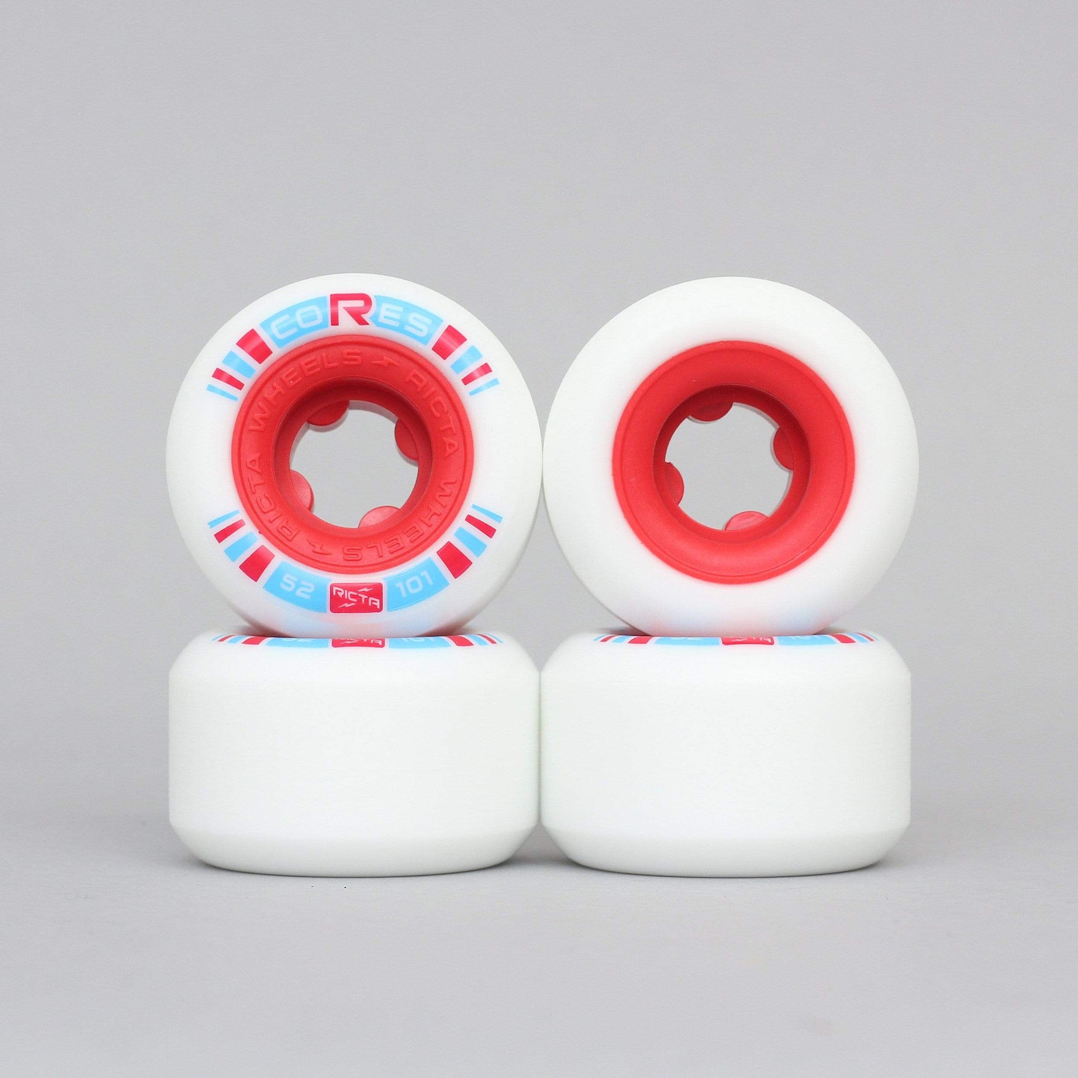 Ricta 52mm 101A Cores Skateboard Wheels White / Red